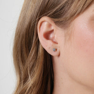 4mm Round Bezel Cubic Zirconia Stud Earrings, 18k Gold Filled, Abigail Fox - Abigail Fox Designs