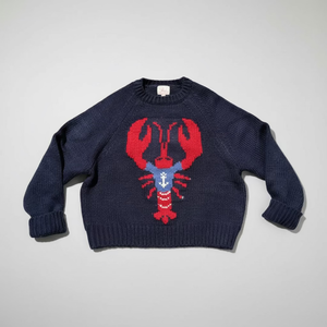 Classic Chunky Lobster In Anchor Tee Sweater In Navy