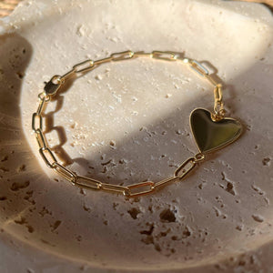Amaya Heart Bracelet: 14k Gold Plated - Abigail Fox Designs