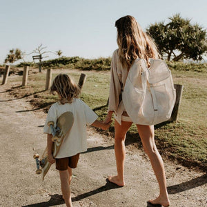 Beach Hauler™ Mesh Backpack - Sand - Abigail Fox Designs Nantucket