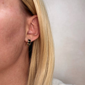 Chunky Cz Curve Earrings, 18k Gold Filled, Abigail Fox - Abigail Fox Designs