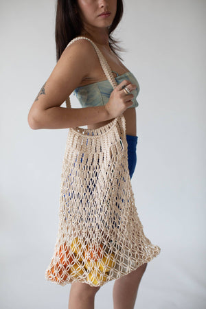Crochet Market Bag: Off-White - Abigail Fox Designs