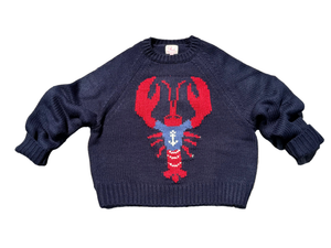 Classic Chunky Lobster In Anchor Tee Sweater In Navy
