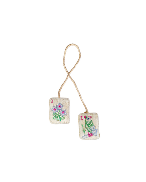 Mahjong Hand-Beaded Bag Charm