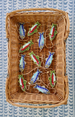 Fresh Catch Hand-Beaded Fish Bag Charm - Abigail Fox Designs Nantucket