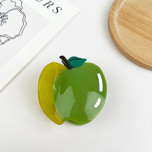 Green apple hair clips fruit claw clip - Abigail Fox Designs Nantucket