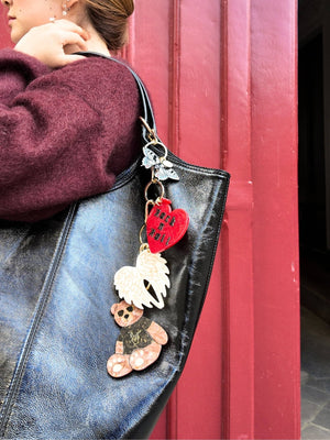 Hand-painted Angel Wings Bag Charm + Keychain | Eco-Friendly - Abigail Fox Designs Nantucket