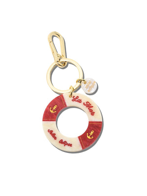 Hand-painted Lifesaver Bag Charm + Keychain | Eco-Friendly - Abigail Fox Designs Nantucket