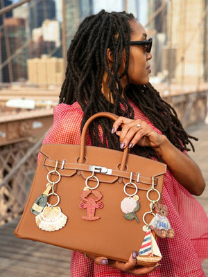 Hand-painted Lobster Bag Charm + Keychain | Eco-Friendly - Abigail Fox Designs Nantucket
