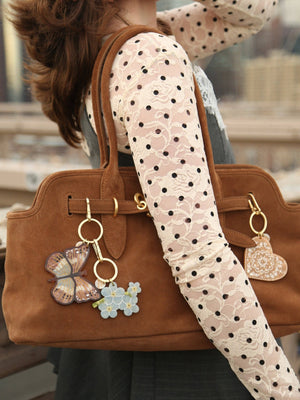 Hand-painted Paisley Heart Bag Charm + Keychain | Limited Edition - Abigail Fox Designs Nantucket