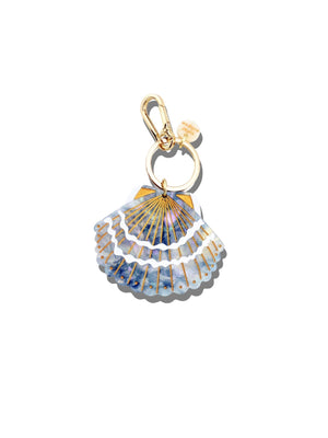 Hand-painted Seashell Bag Charm + Keychain | Eco-Friendly - Abigail Fox Designs Nantucket