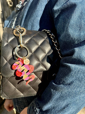 Hand-painted Snake Bag Charm + Keychain | Eco-Friendly - Abigail Fox Designs Nantucket
