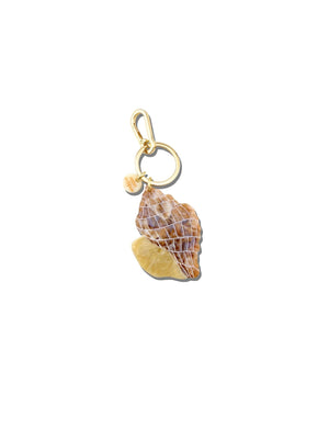 Hand-painted Tulip Conch Shell Bag Charm + Keychain | Eco-Friendly - Abigail Fox Designs Nantucket