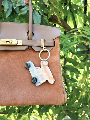 Hand-Painted Vintage Surf Car Bag Charm | Eco-Friendly - Abigail Fox Designs Nantucket