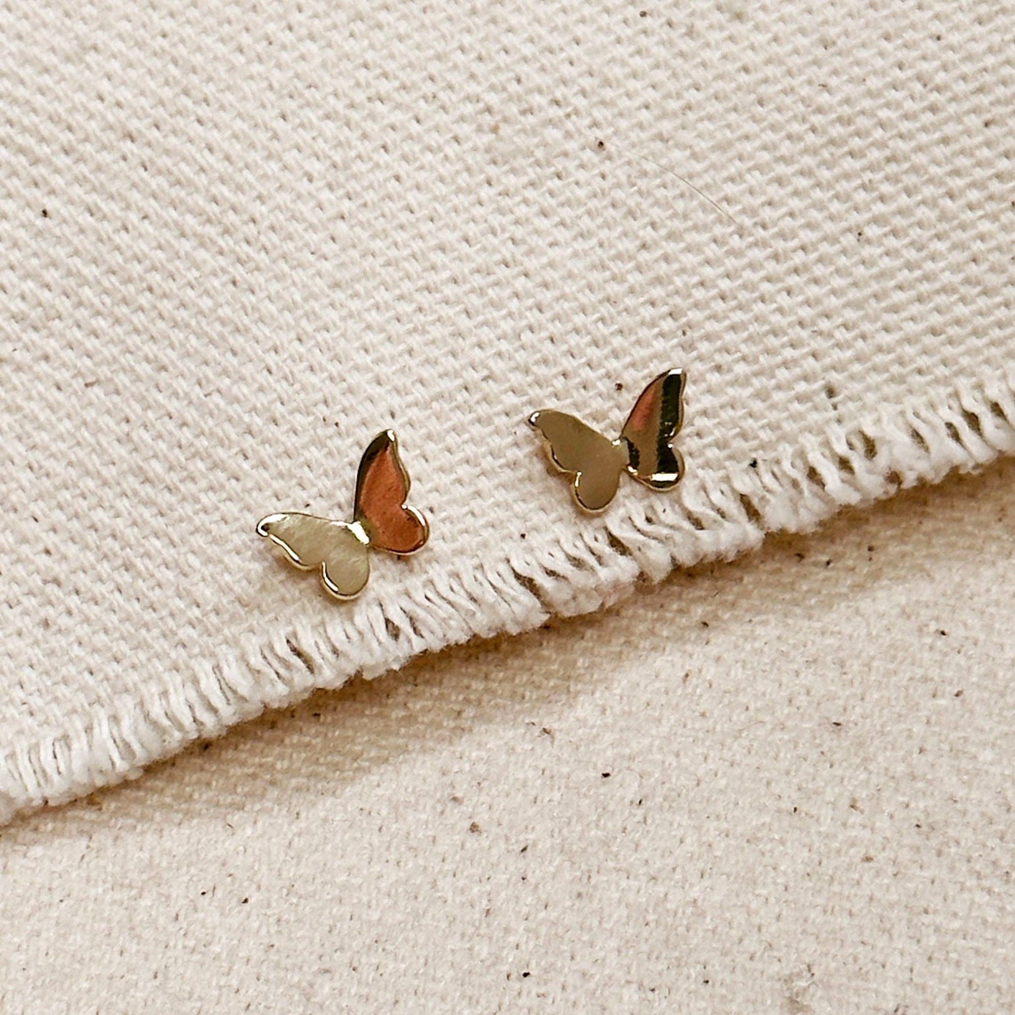 Mini Butterfly Stud Earrings, 18K gold filled, Abigail Fox - Abigail Fox Designs