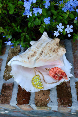 Shrimp Cocktail Hand-Beaded Bag Charm - Abigail Fox Designs Nantucket