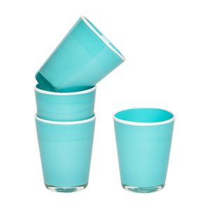 Summer Glass Turquoise & White Small 9oz - Set of 2: Turquoise/White / Small - Abigail Fox Designs