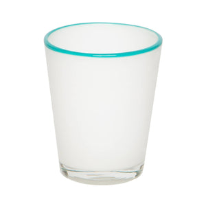 Summer Glass White & Turquoise Small 9oz - Set of 2: White/Turquoise / Small - Abigail Fox Designs