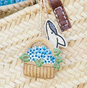 The Hydrangea Basket Bag Charm - Abigail Fox Designs Nantucket
