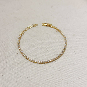 18k Gold Filled 2mm CZ Tennis Bracelet - Abigail Fox Designs
