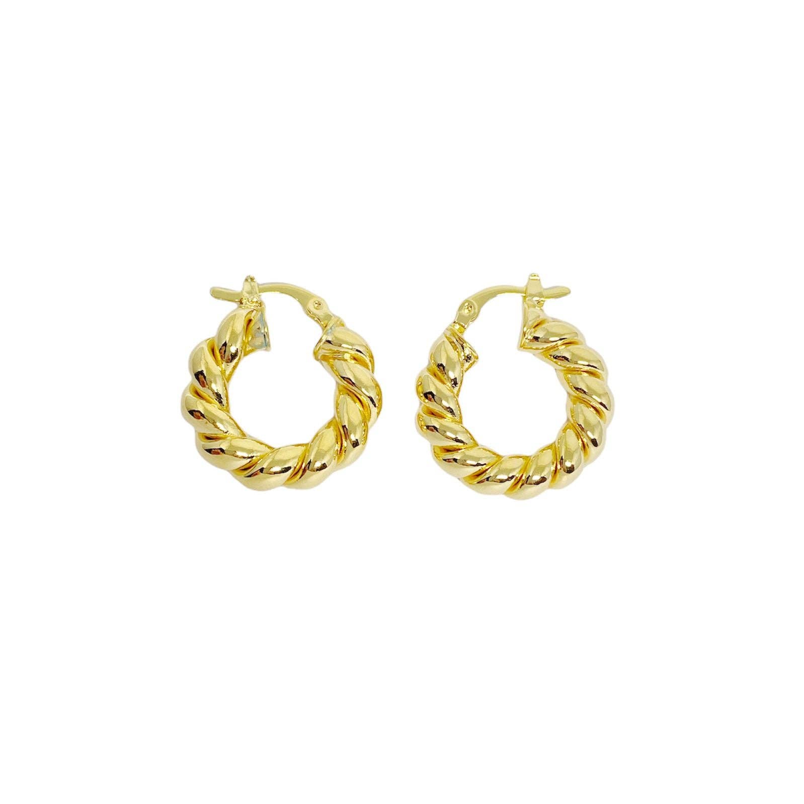 20mm Twisted Tube Hoop Earrings, 18k Gold Filled, AFD - Abigail Fox Designs