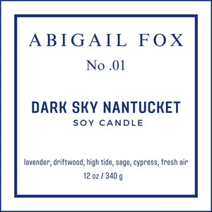 AF No. 01 Dark Sky Nantucket Soy Candle - Abigail Fox Designs