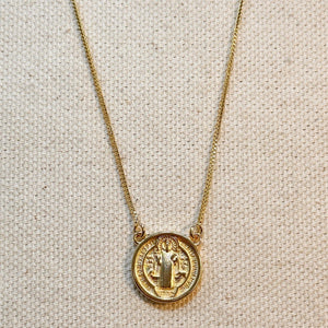 Saint Benedict Double Sided Medal Necklace - Abigail Fox Designs