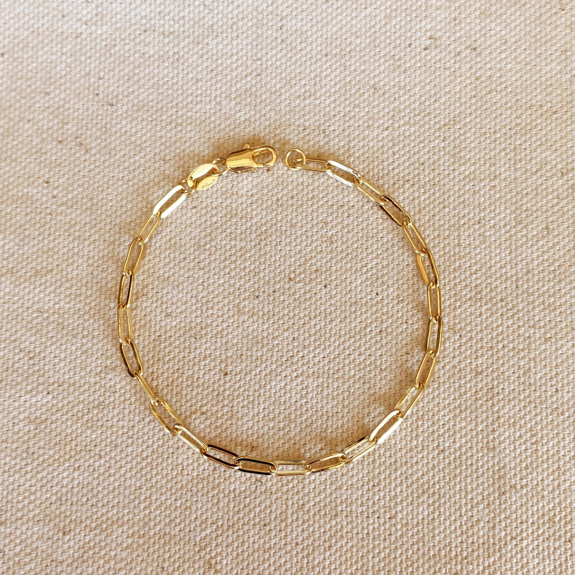 Short Link Paperclip Bracelet, 18k Gold Filled, Abigail Fox
