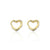 Small Open Heart Hoops Earrings, 18K Gold, Abigail Fox