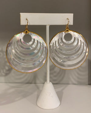 Sound Waves Mother of Pearl Earrings