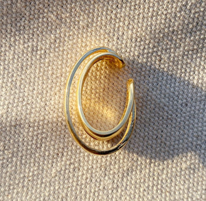 Three Lines Chunky Ear Cuff, 18k Gold Filled, Abigail Fox - Abigail Fox Designs
