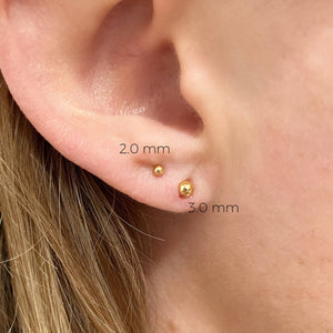 2.0mm Ball Stud Earring, 14k Gold Filled, Abigail Fox - Abigail Fox Designs