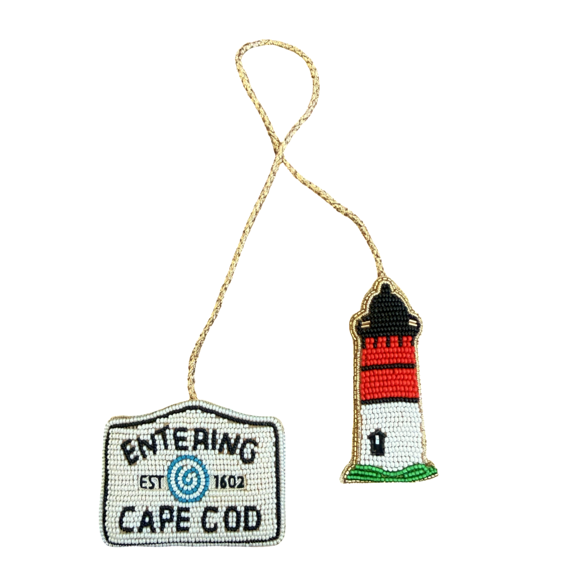 Entering Cape Cod Hand-Beaded Bag Charm
