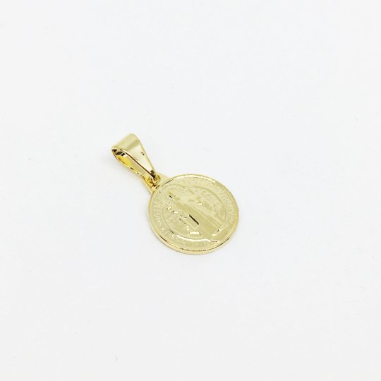 21mm Charm, Saint Benedict , 18k Gold Filled - Abigail Fox Designs