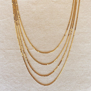 2mm Flat Ball Chain Necklace, 18k Gold Filled, Abigail Fox - Abigail Fox Designs