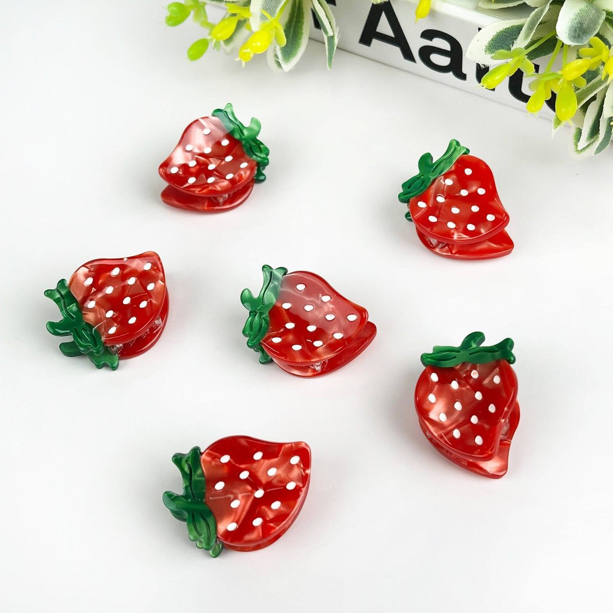 2PCS Strawberry Mini Hair Clip - Abigail Fox Designs Nantucket