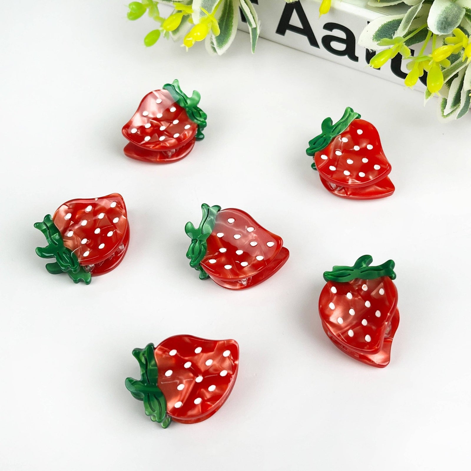 2PCS Strawberry Mini Hair Clip - Abigail Fox Designs Nantucket