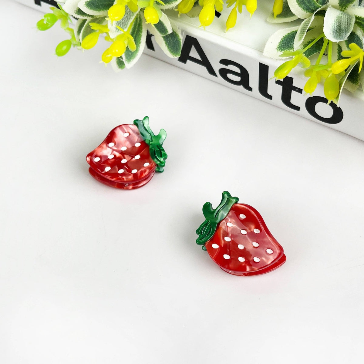 2PCS Strawberry Mini Hair Clip - Abigail Fox Designs Nantucket