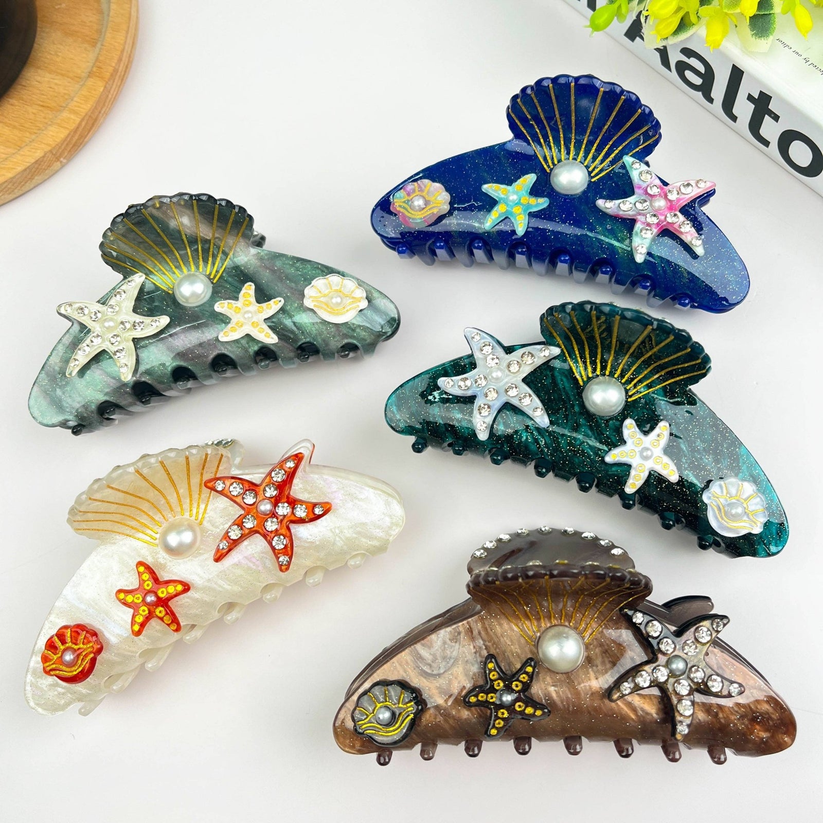 4.1'' Starfish Claw Clip,Undersea World Series Hair Clip - Abigail Fox Designs Nantucket