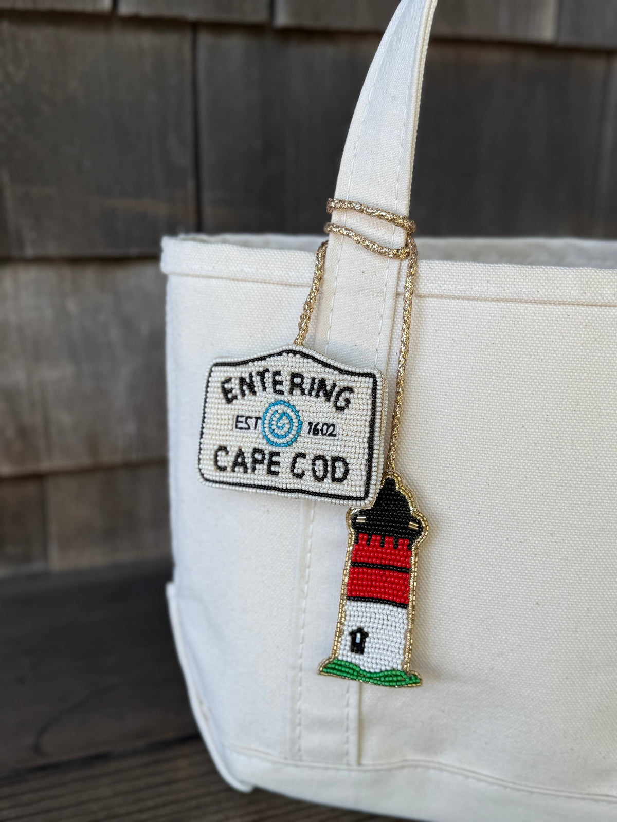 Entering Cape Cod Hand-Beaded Bag Charm