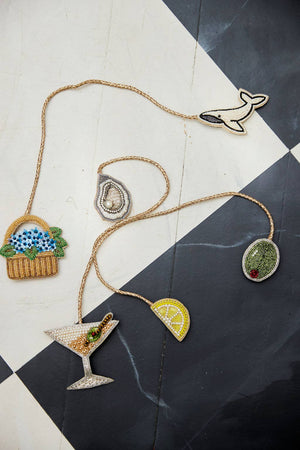 Dirty Martini & Olive Hand-Beaded Bag Charm