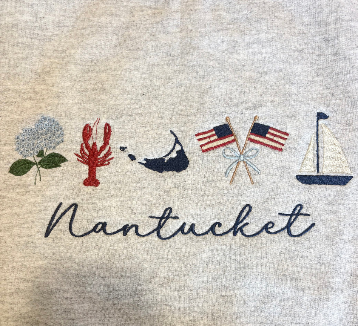 Nantucket Icons Embroidered Sweatshirt – Heather Gray