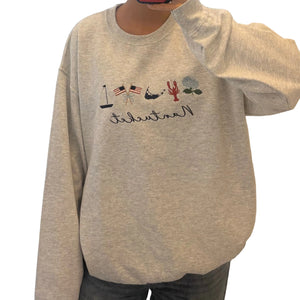 Nantucket Icons Embroidered Sweatshirt – Heather Gray