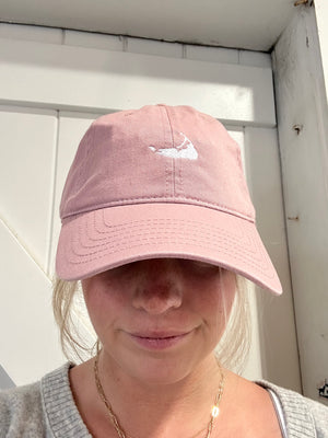 Nantucket Red Hat with White Nantucket Island Embroidery Baseball Hat