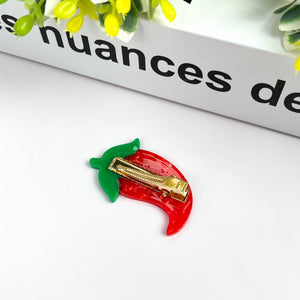 Acetate Chili Hair Clip,Acetate Vegetable Duckbill Clip - Abigail Fox Designs Nantucket