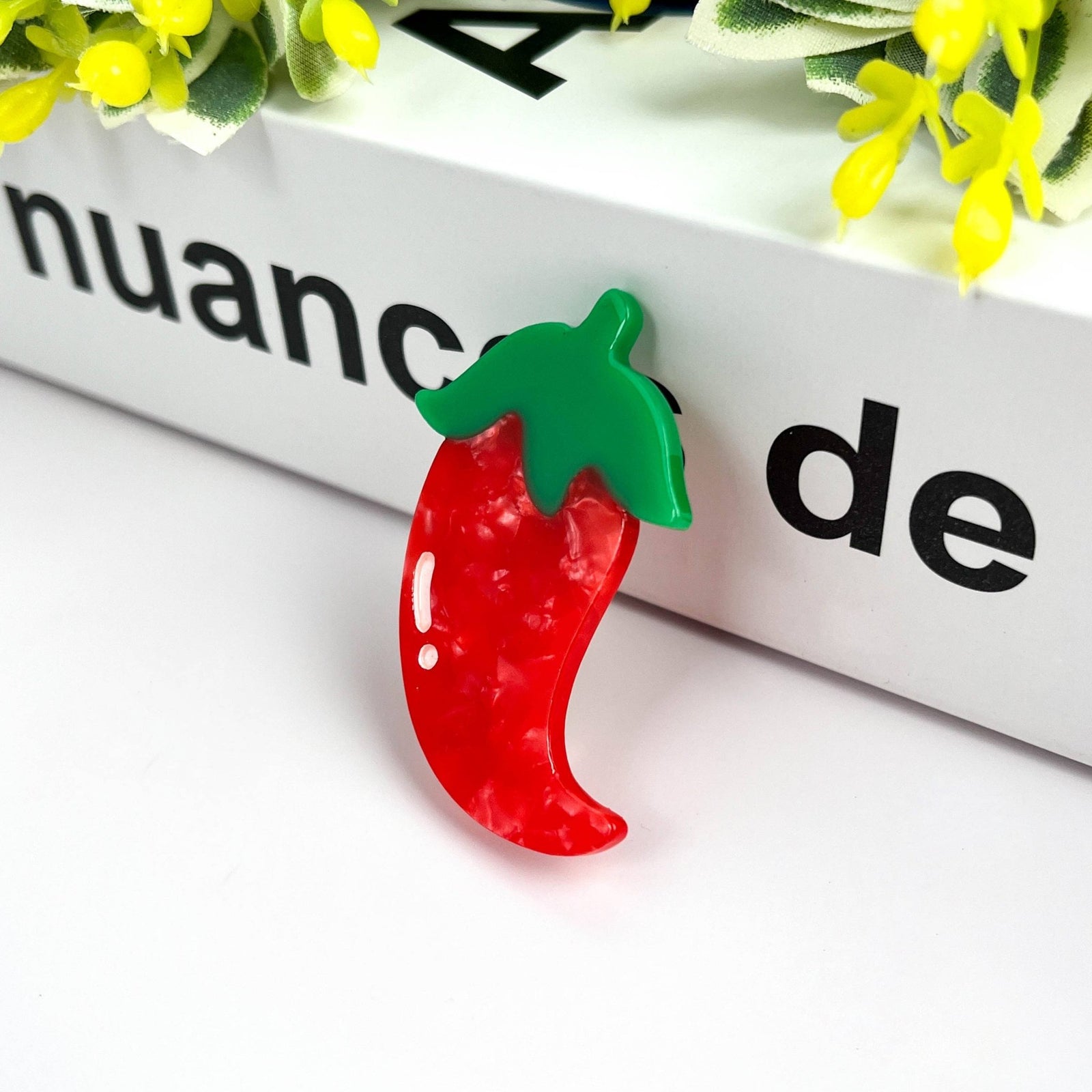 Acetate Chili Hair Clip,Acetate Vegetable Duckbill Clip - Abigail Fox Designs Nantucket