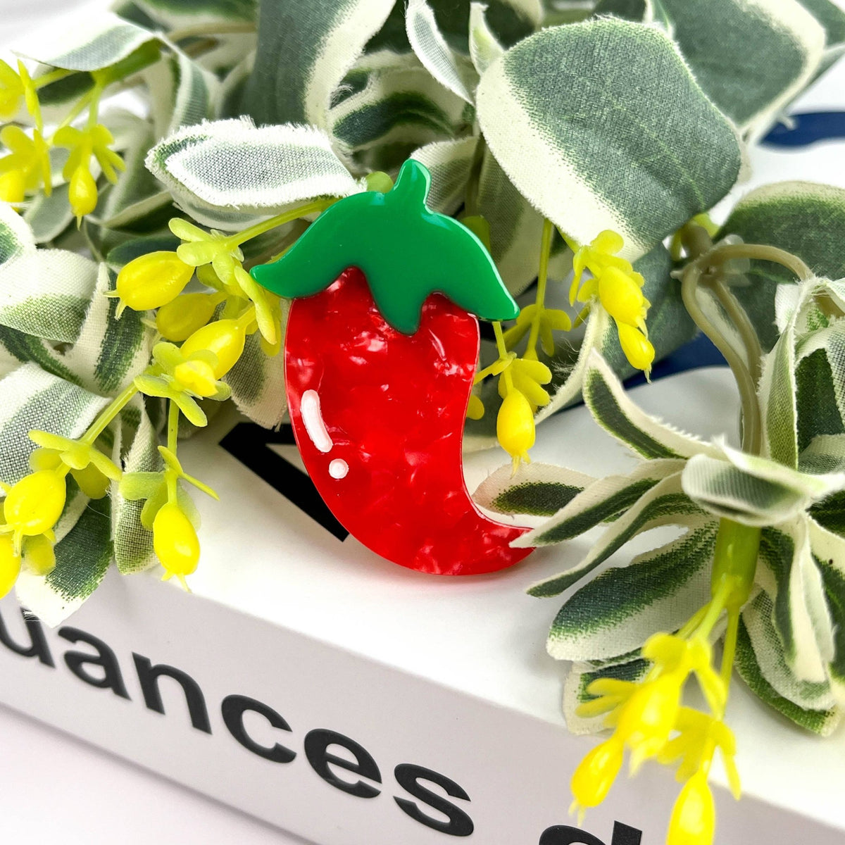 Acetate Chili Hair Clip,Acetate Vegetable Duckbill Clip - Abigail Fox Designs Nantucket