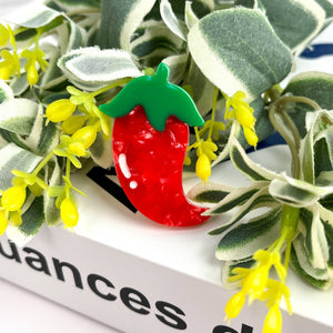 Acetate Chili Hair Clip,Acetate Vegetable Duckbill Clip - Abigail Fox Designs Nantucket