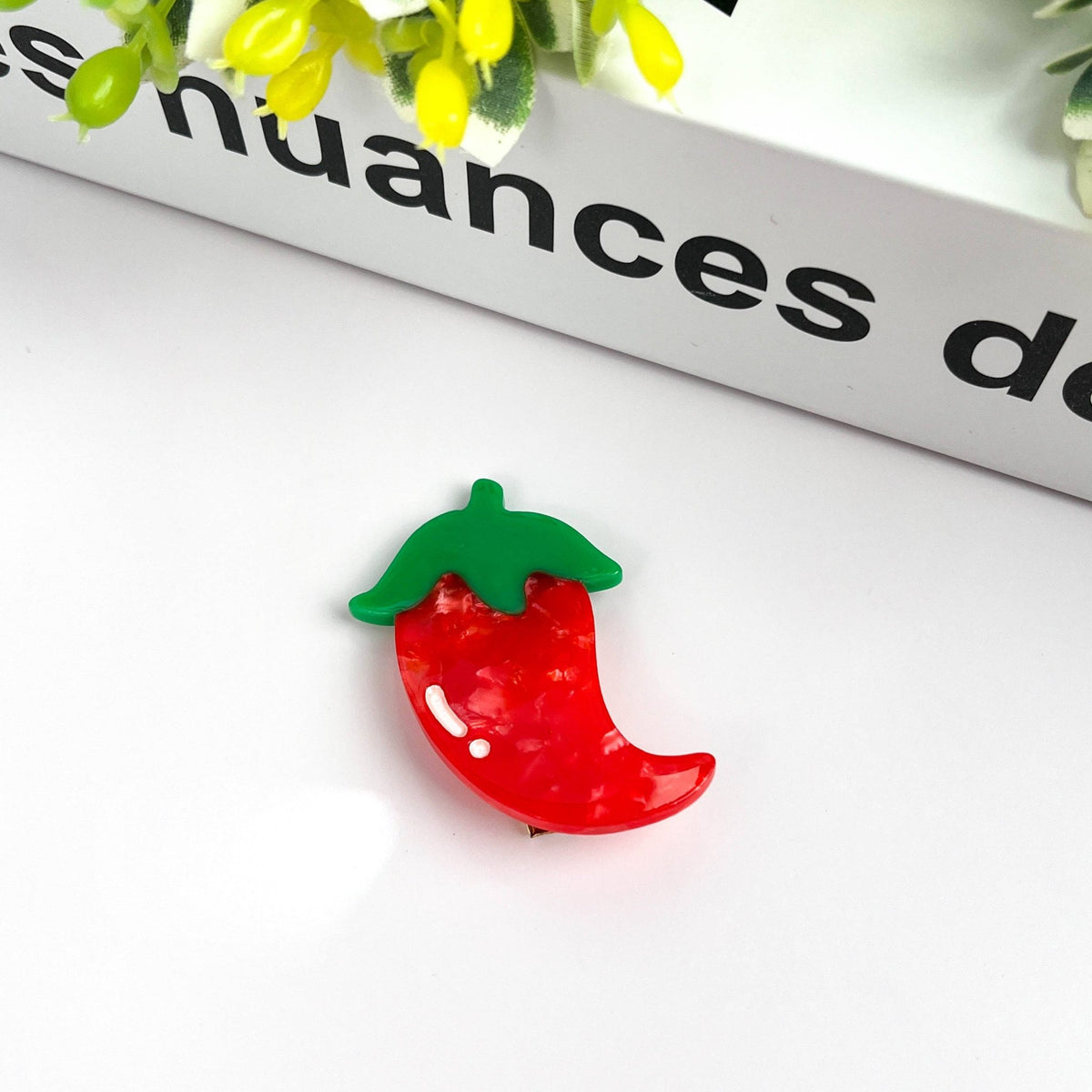Acetate Chili Hair Clip,Acetate Vegetable Duckbill Clip - Abigail Fox Designs Nantucket