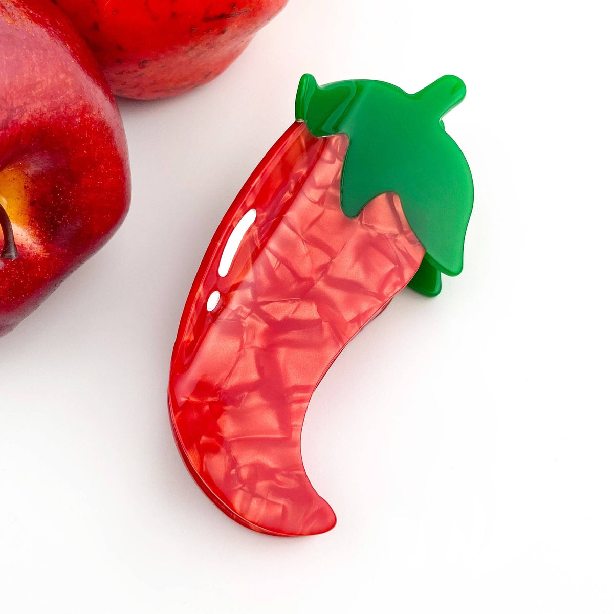 Acetate Chili Hair Clip,Acetate Vegetable Duckbill Clip - Abigail Fox Designs Nantucket